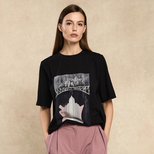 Футболка с картиной ручной работы Мосты
