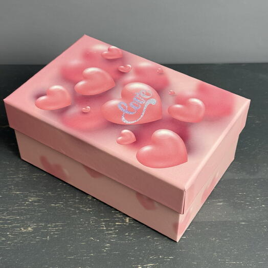 Подарочная коробка с сердечками 12/19/8