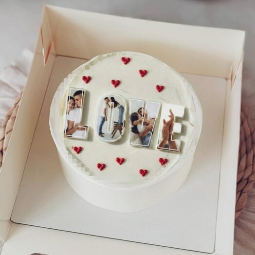 Торт на 6 порций с фотопечатью LOVE