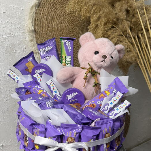 Сладкий бокс Milka с плюшевым мишкой