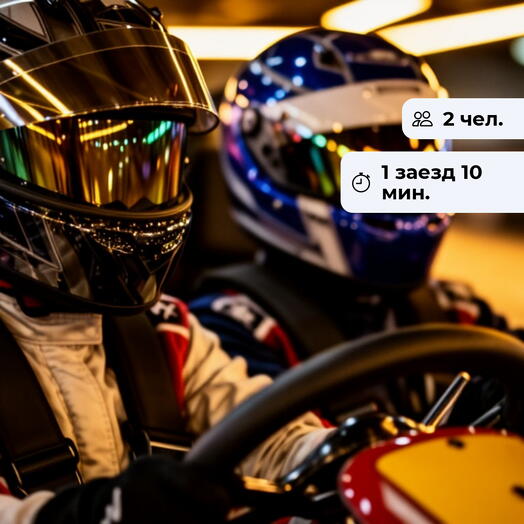 Пульс трассы.  Заезд на крытом картинге RacePlace в двухместном карте