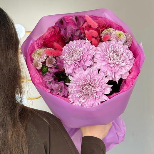 Сборный букет с хризантемами 🌸