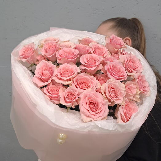 Букет из 9 кустовых нежно-розовых роз