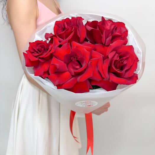 Красные Французские Розы 5 шт. 🌹