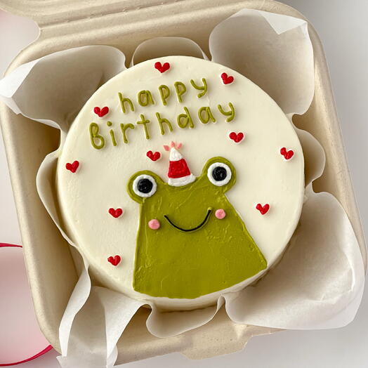 Бенто торт на день рождения "Happy Birthday" с лягушкой