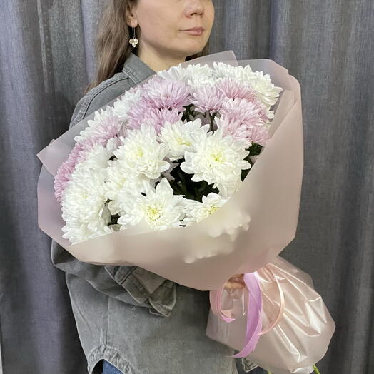 Букет из 9 кустовых хризантем