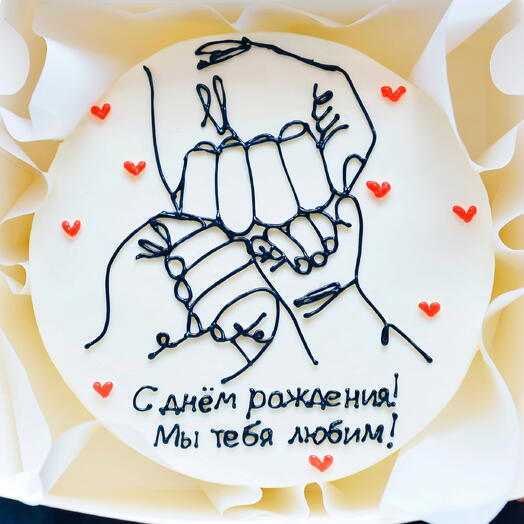 Бенто-торт на День Рождения мужчине, мужу, любимой жене, девушке - тортик семейный