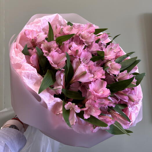 Монобукет из 15 розовых альстромерий 💕