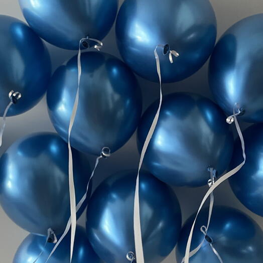 Шары под потолок синий хром 20шт 💙
