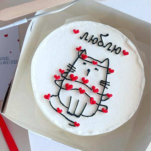 Бенто с котиком Люблю