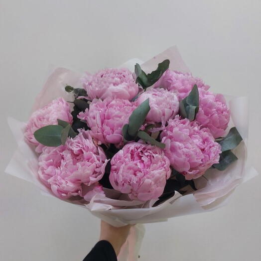 Акция❣️ 9 пионов с эвкалиптом
