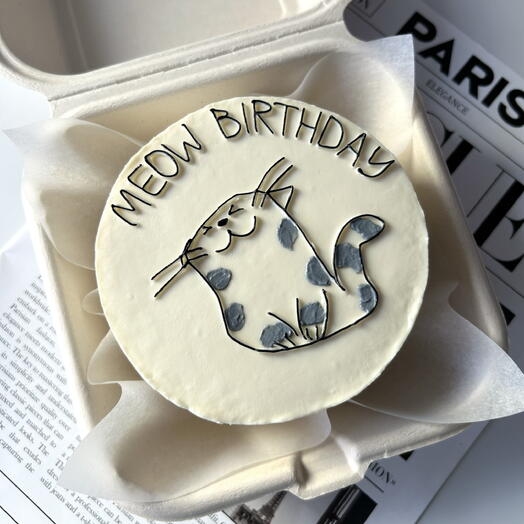 Бенто торт с котом на день рождения «Meow Birthday» | Милый подарок