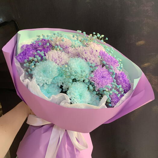 Нежный букет в холодных оттенках 💜💙🤍