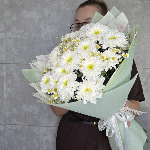 Монобукет с хризантем и ромашек🌼