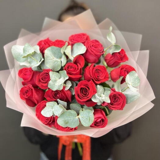 Букет из розы и эвкалипта🌹🌱