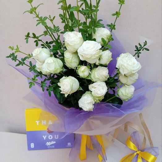 Roses + Milka chocolate