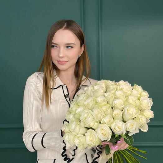 Букет из 51 белой розы