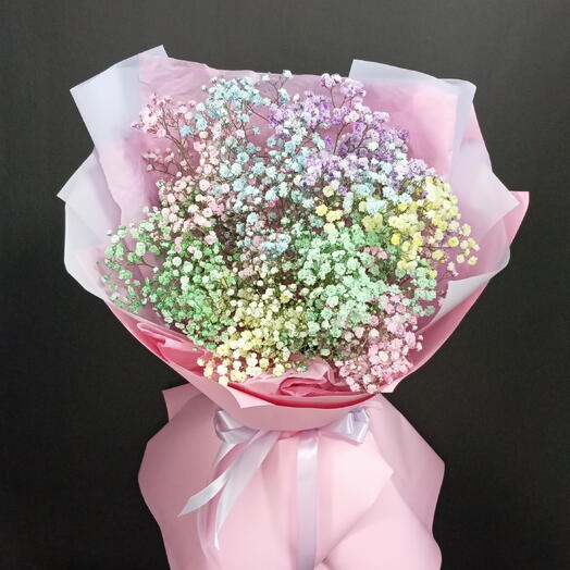 Букет из разноцветной гипсофилы💖