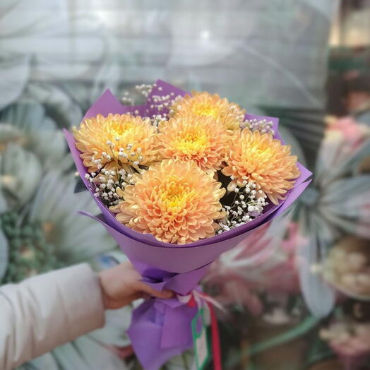 Осенняя мелодия (букет из одноголовых сортовых хризантем)