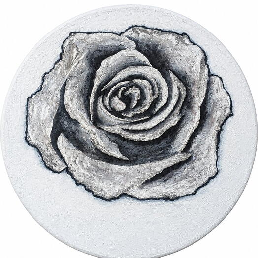 Роза в серебре Rose in Silver 40см