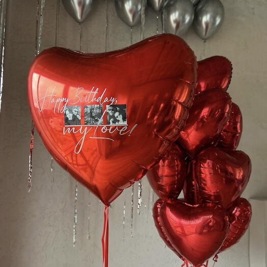 Шар с фото "HB my love"