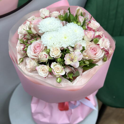 Нежный букет в розовой гамме