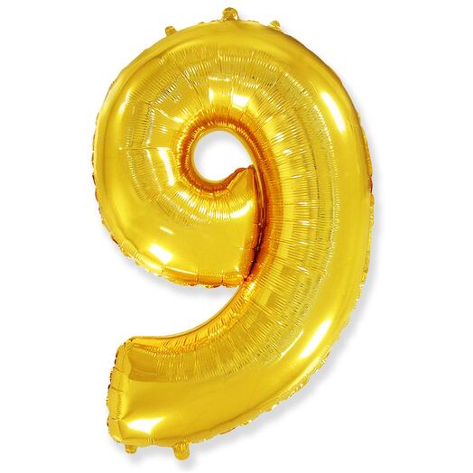 Цифра 9 Золото