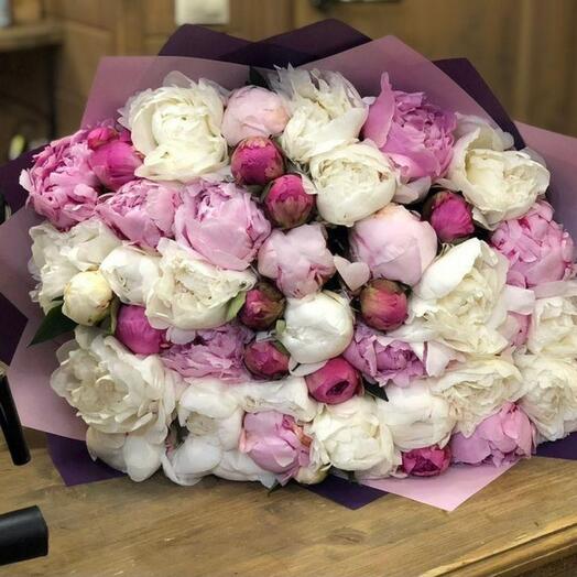 Bouquet of 51 peonies