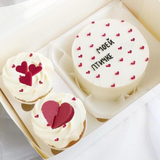 Conjunto de pastel de Bento y 2pcs pasteles para el 14 de febrero