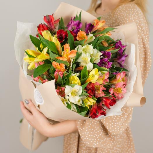 Bouquet of colored alstroemeria N50406