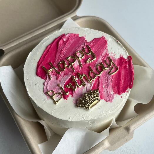 Бенто красный бархат с вишней "Happy birthday"