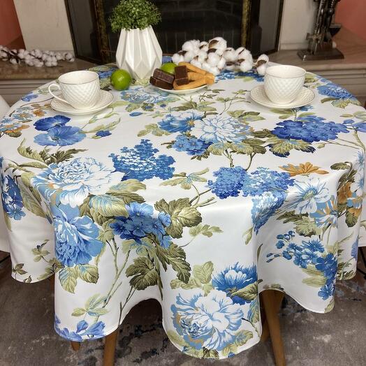 Скатерть круглая ALLODOLA PEONIA BLU d136 см
