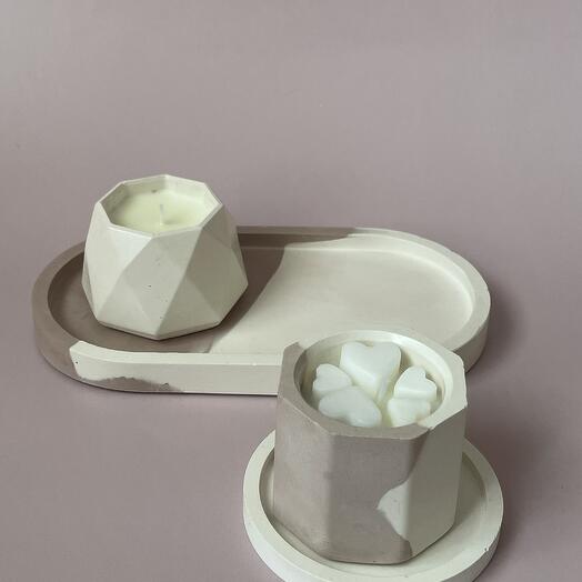 Подарочный набор — свечи на подставке ·C4·