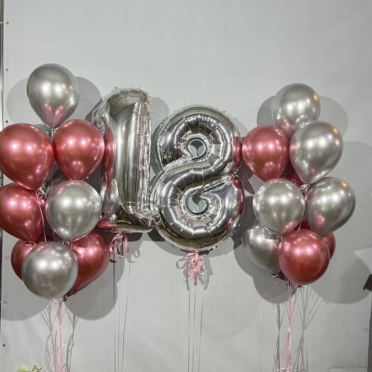 Helium balloons for birthday 18 year olds 22 pcs