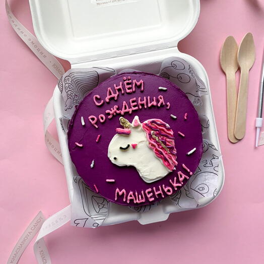 🦄Бенто торт детский для девочки с единорогом на день рождения