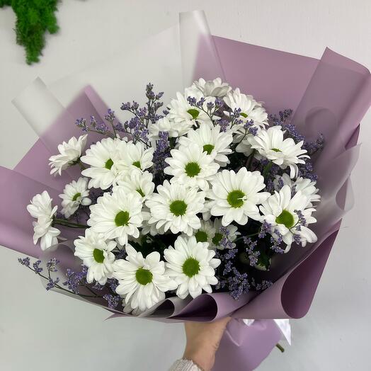 Ромашковые хризантемы с лиммониумом🌸