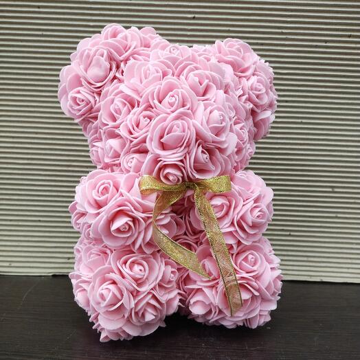 Мишка из фоамирановых роз