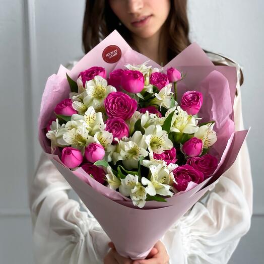 🌸 Кустовые розы альстромерии (Р735)