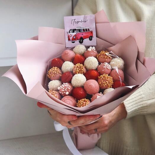 Ramo de fresas en chocolate "Fantasía"