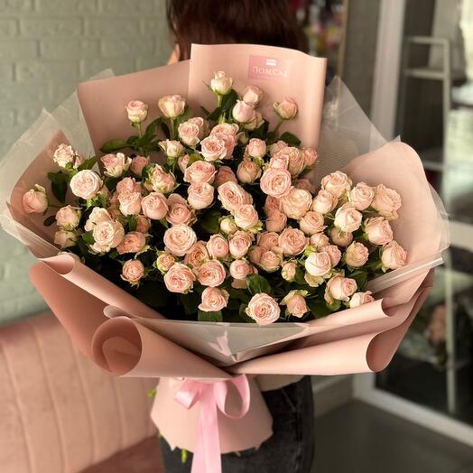 Большой букет из кустовых роз 🤩