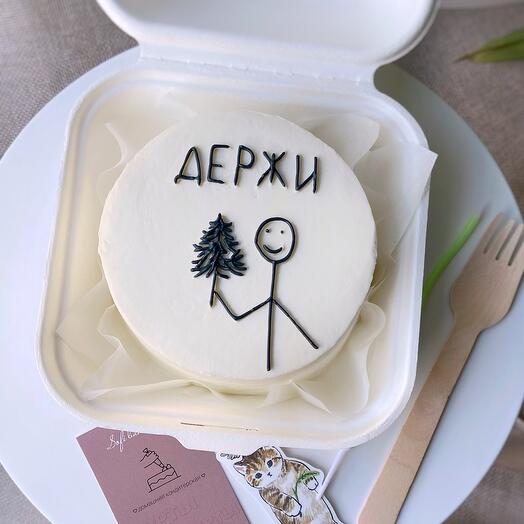 Бенто-торт с человечком и елкой, новогодний подарок парню, сестре, другу