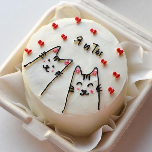 Бенто торт котики на 14 февраля