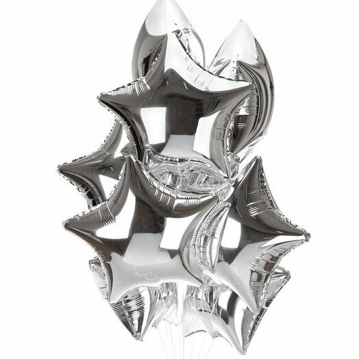 9 шаров с гелием красные звездочки