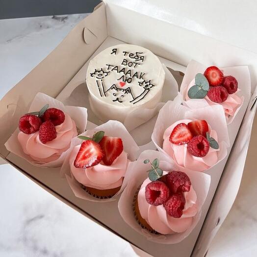 Сладкий набор бенто +  5 капкейки