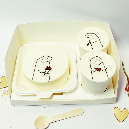 Бенто торт и стаканы cake to go  на день рождения