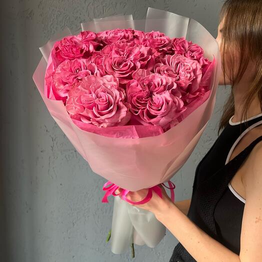 Букет из 9 пионовидных роз 💞