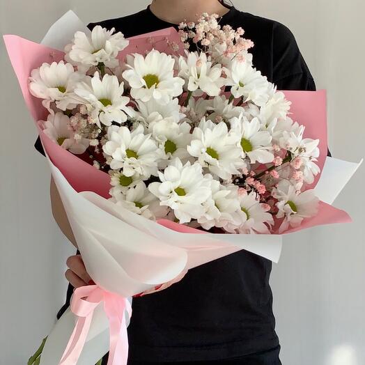 Хризантема и гипсофила 🌸💕