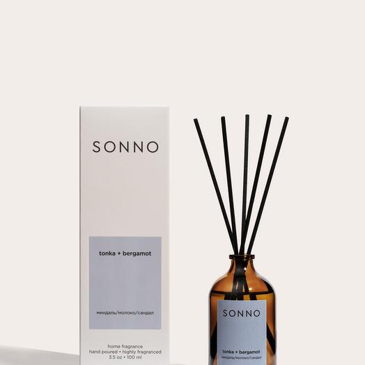 Ароматический диффузор SONNO, Tonka + Bergamot, 100 мл