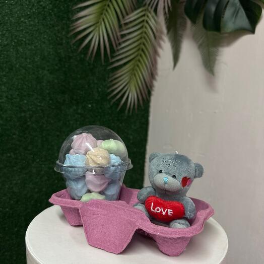 Набор: сладкое безе + мини-Тедди