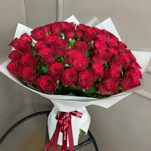 Роза красная  60 см 51 Шт
